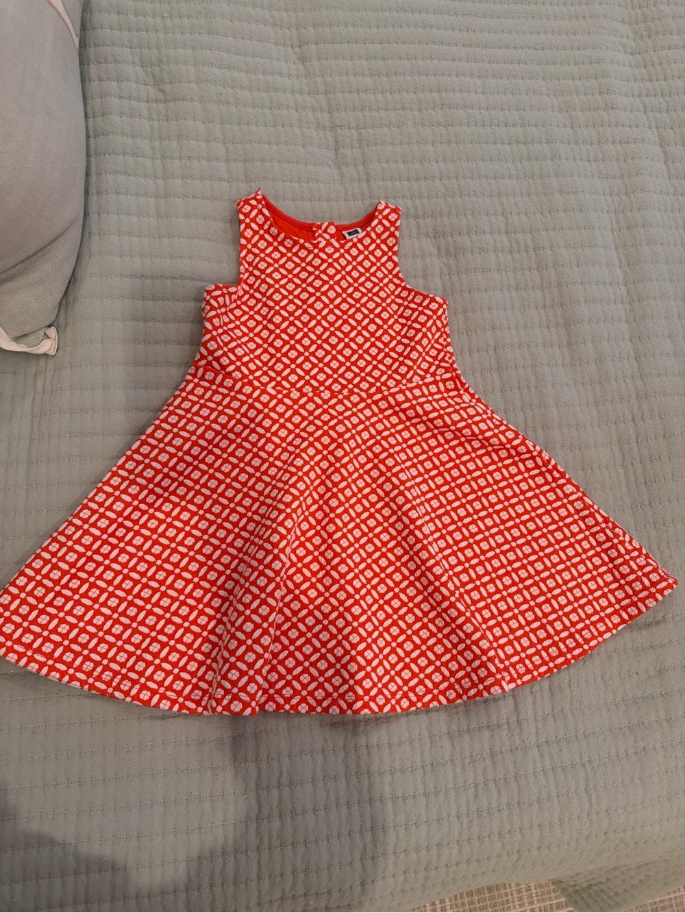 Janie and Jack Orange Geometric Fit-and-Flare Dress